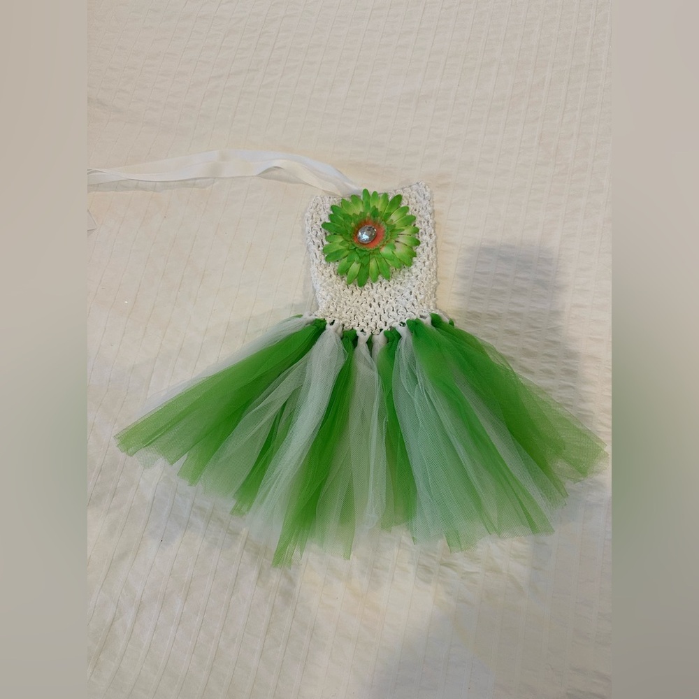 Green and white Tutu Dress size newborn